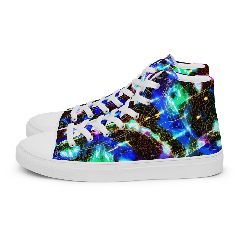 Galactic Vein on Women's High Top Canvas Shoes — Left