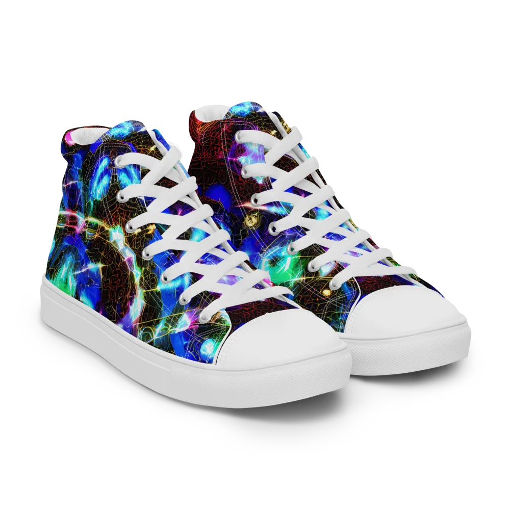 Galactic Vein on Women's High Top Canvas Shoes — Right Front