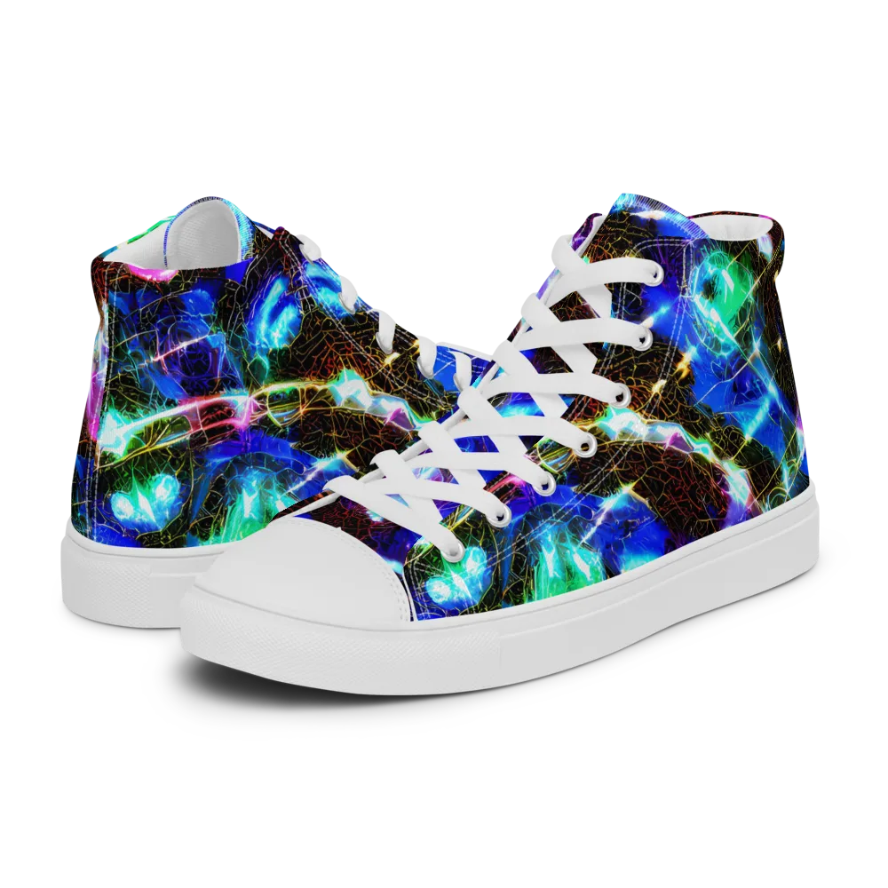Galactic Vein on Women's High Top Canvas Shoes — Left