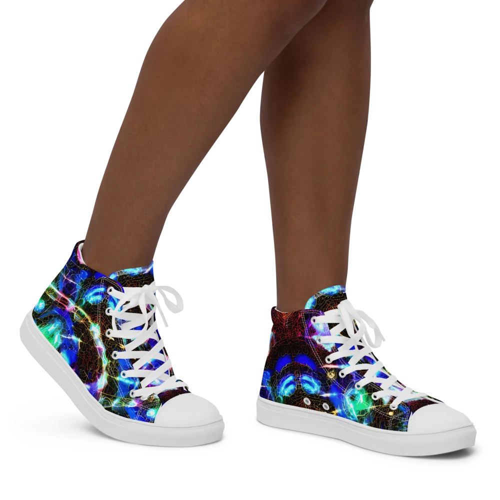 Galactic Vein on Women's High Top Canvas Shoes — Right