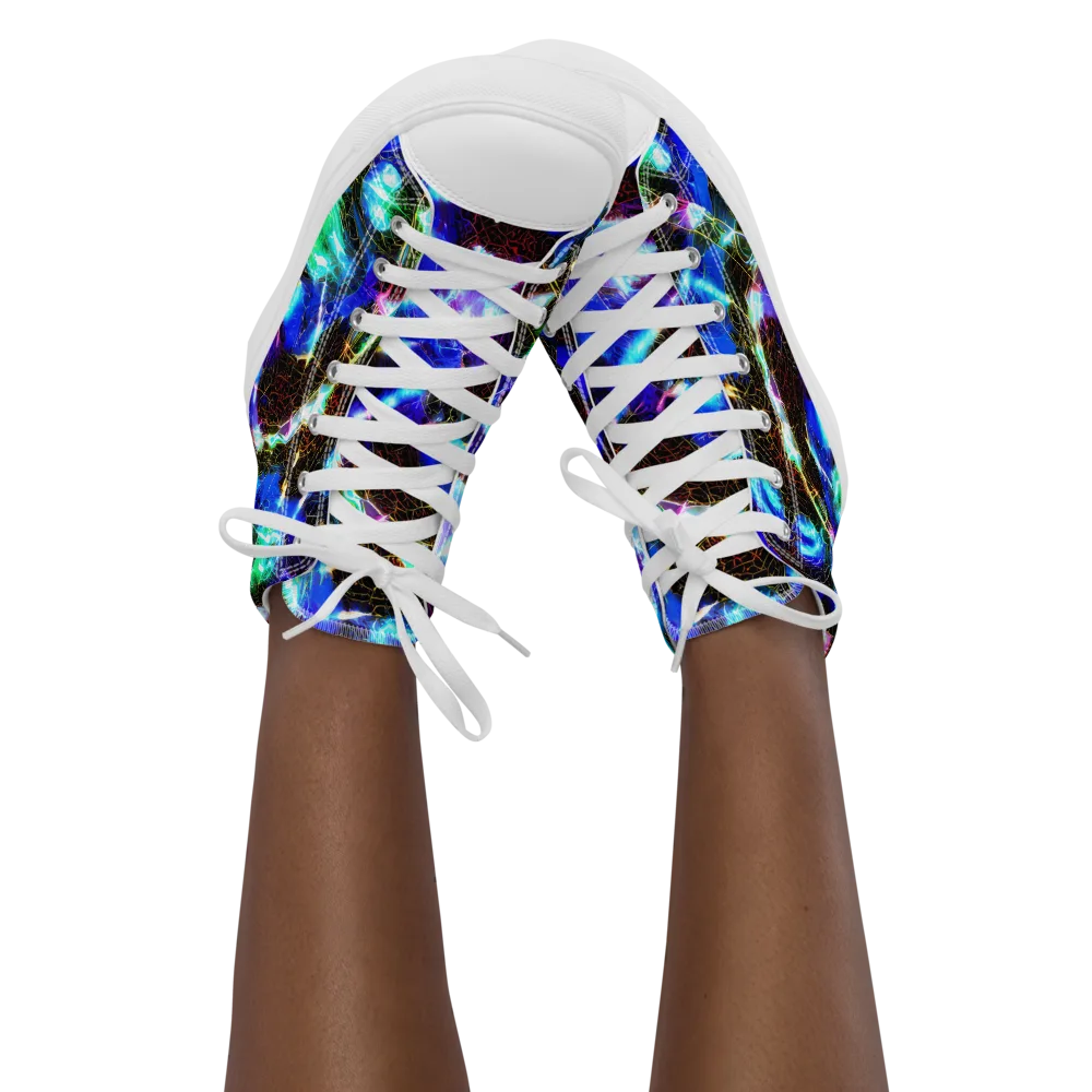 Galactic Vein on Women's High Top Canvas Shoes — Front