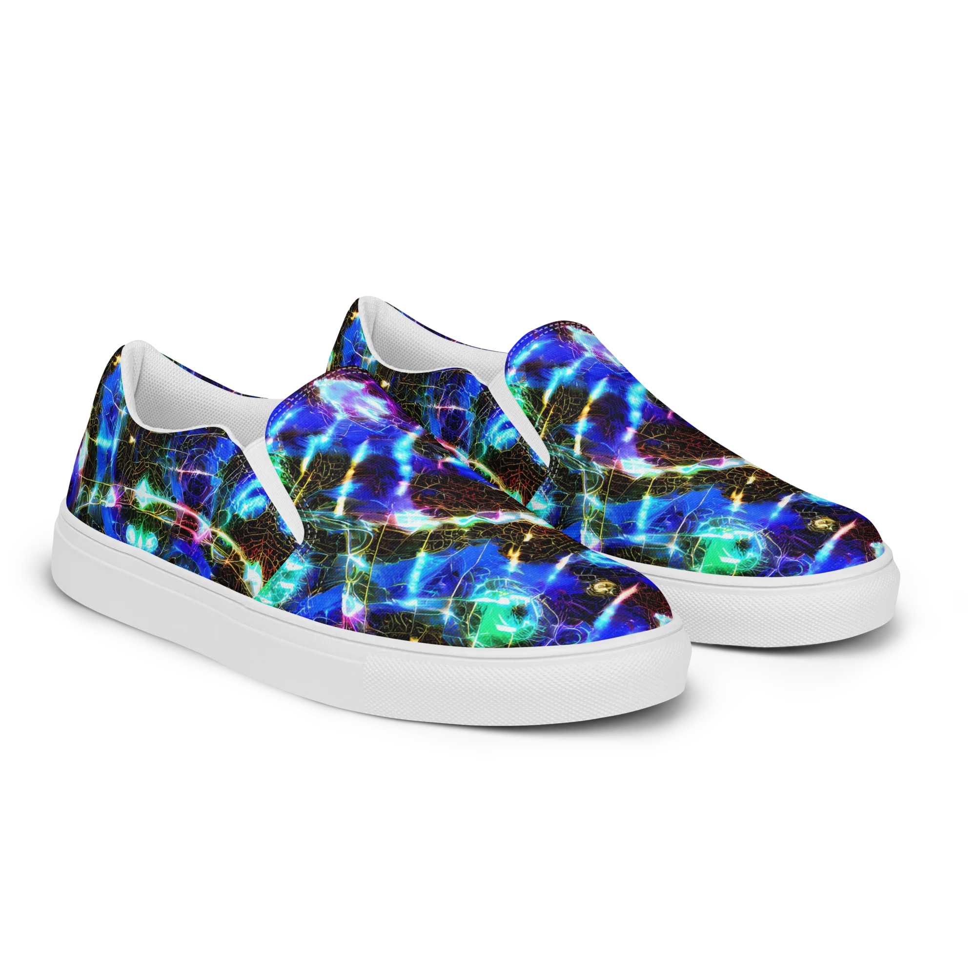 Galactic Vein on Men's Slip-On Canvas Shoes — Right Front