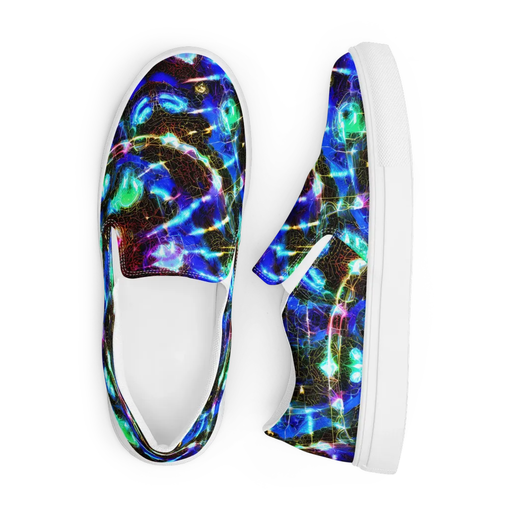 Galactic Vein on Men's Slip-On Canvas Shoes — Front