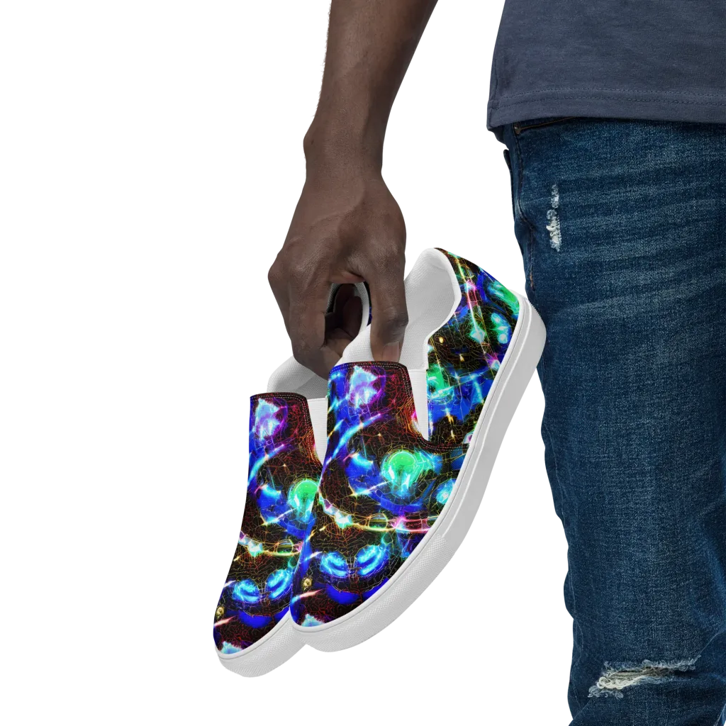 Galactic Vein on Men's Slip-On Canvas Shoes — Left Front