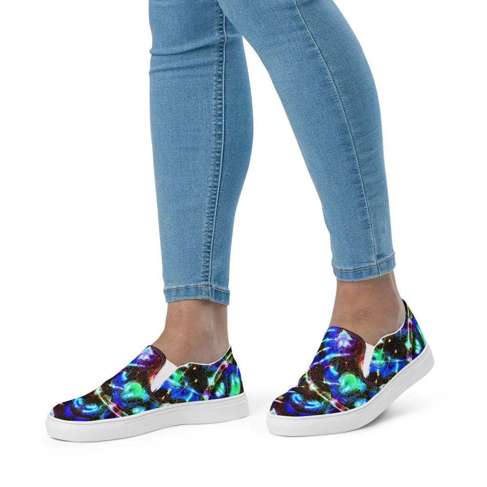 Galactic Vein on Women's Slip-On Canvas Shoes — Front