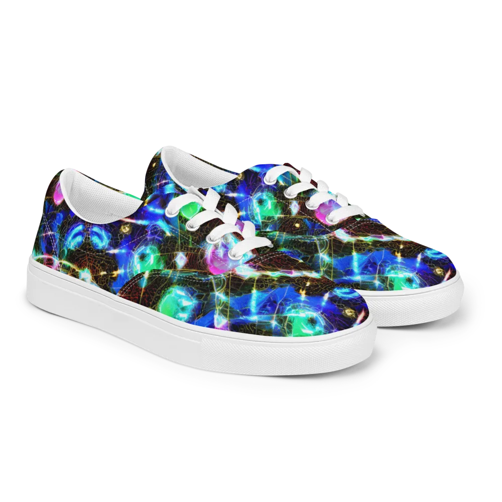 Galactic Vein on Men's Lace-Up Canvas Shoes — Right Front