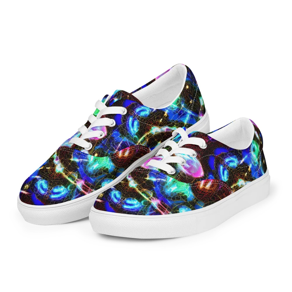 Galactic Vein on Men's Lace-Up Canvas Shoes — Left Front