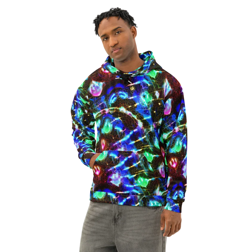 Galactic Vein on Cotton Hoodie — Left Front