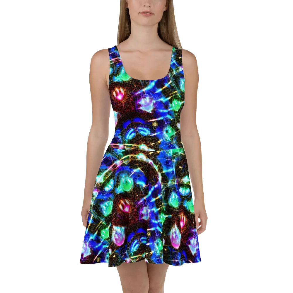 Galactic Vein on Skater Dress — Front