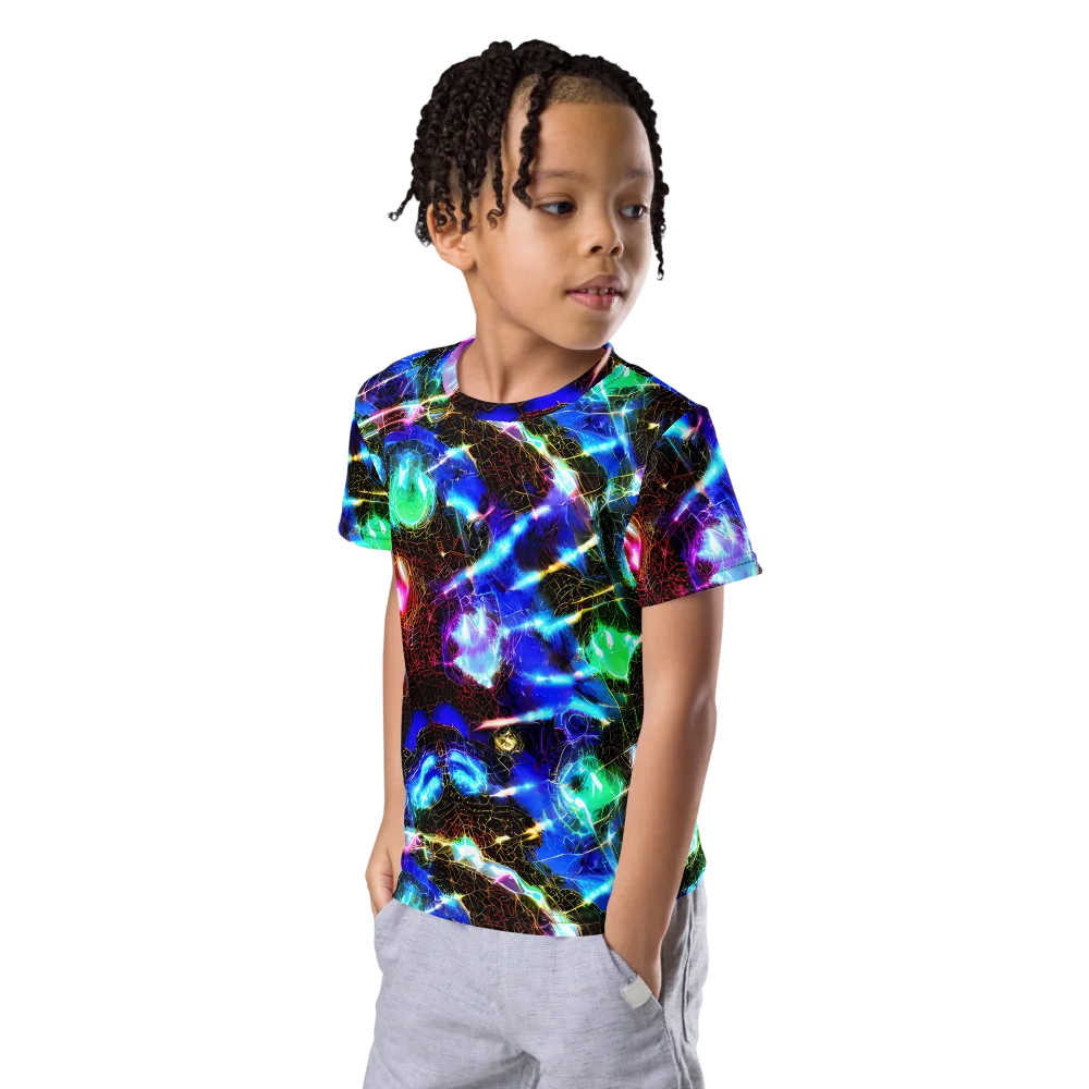 Galactic Vein on Kids Crew Neck T-Shirt — Left Front