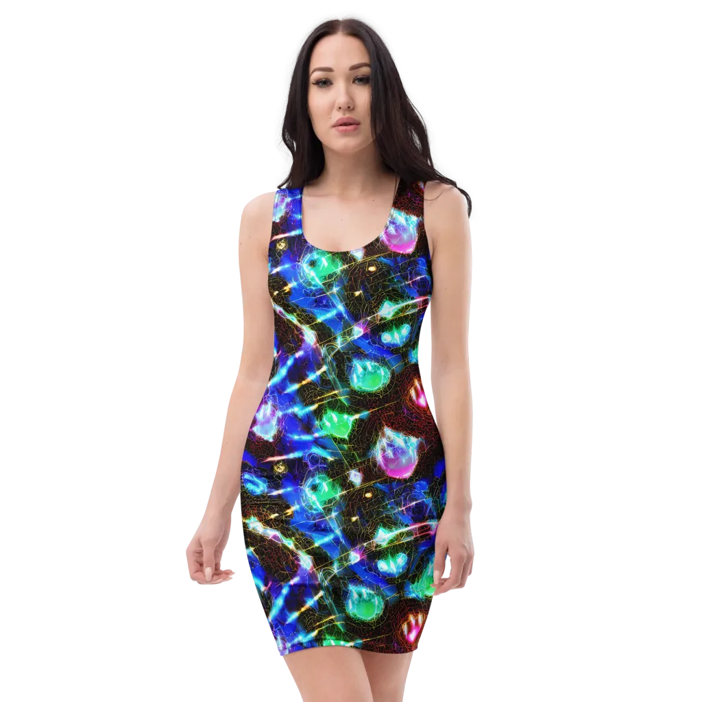 Galactic Vein on Bodycon Dress — Front