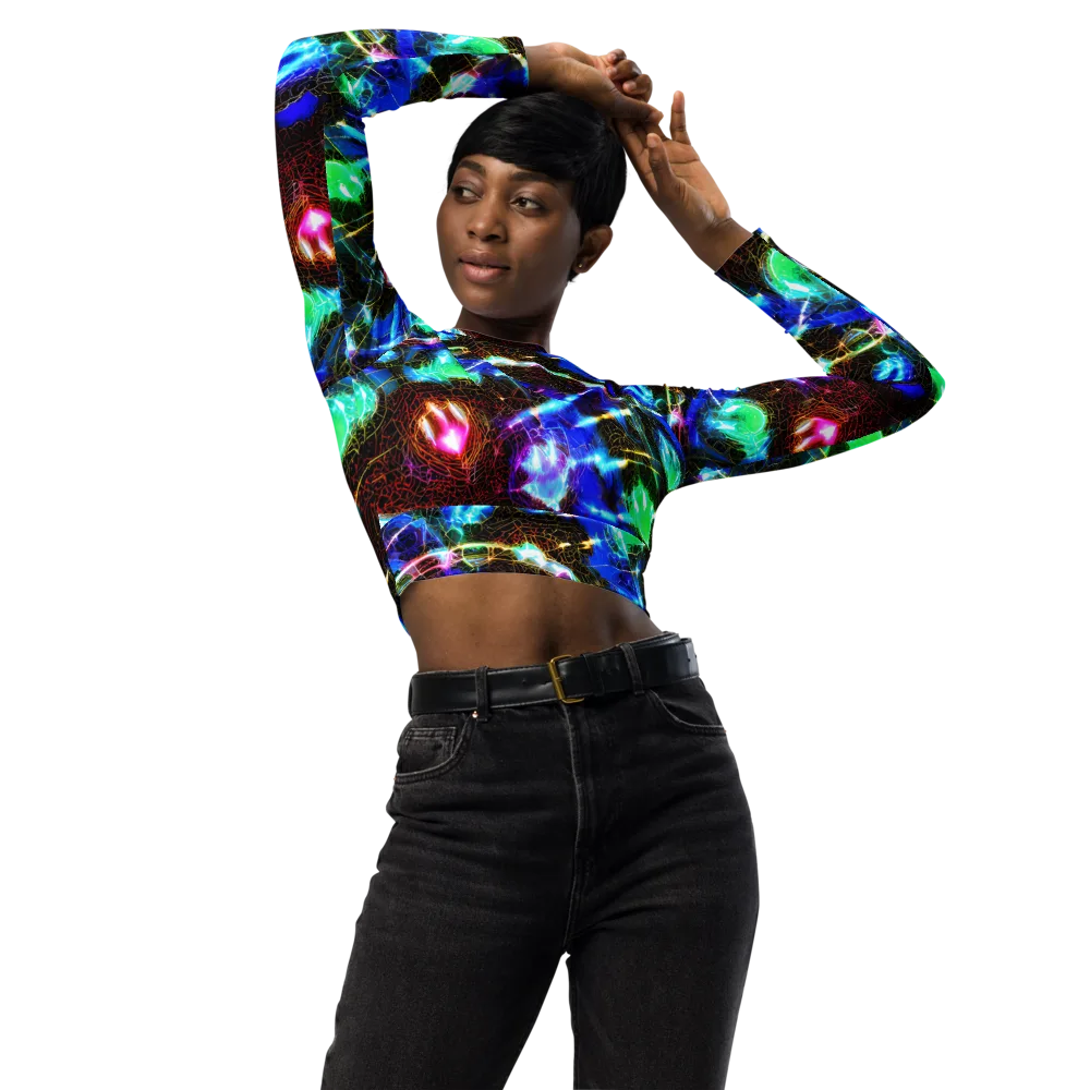 Galactic Vein on Long Sleeve Crop Top — Front