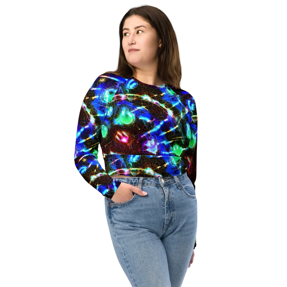 Galactic Vein on Long Sleeve Crop Top — Front