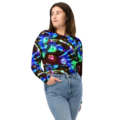 Galactic Vein on a Long Sleeve Crop Top