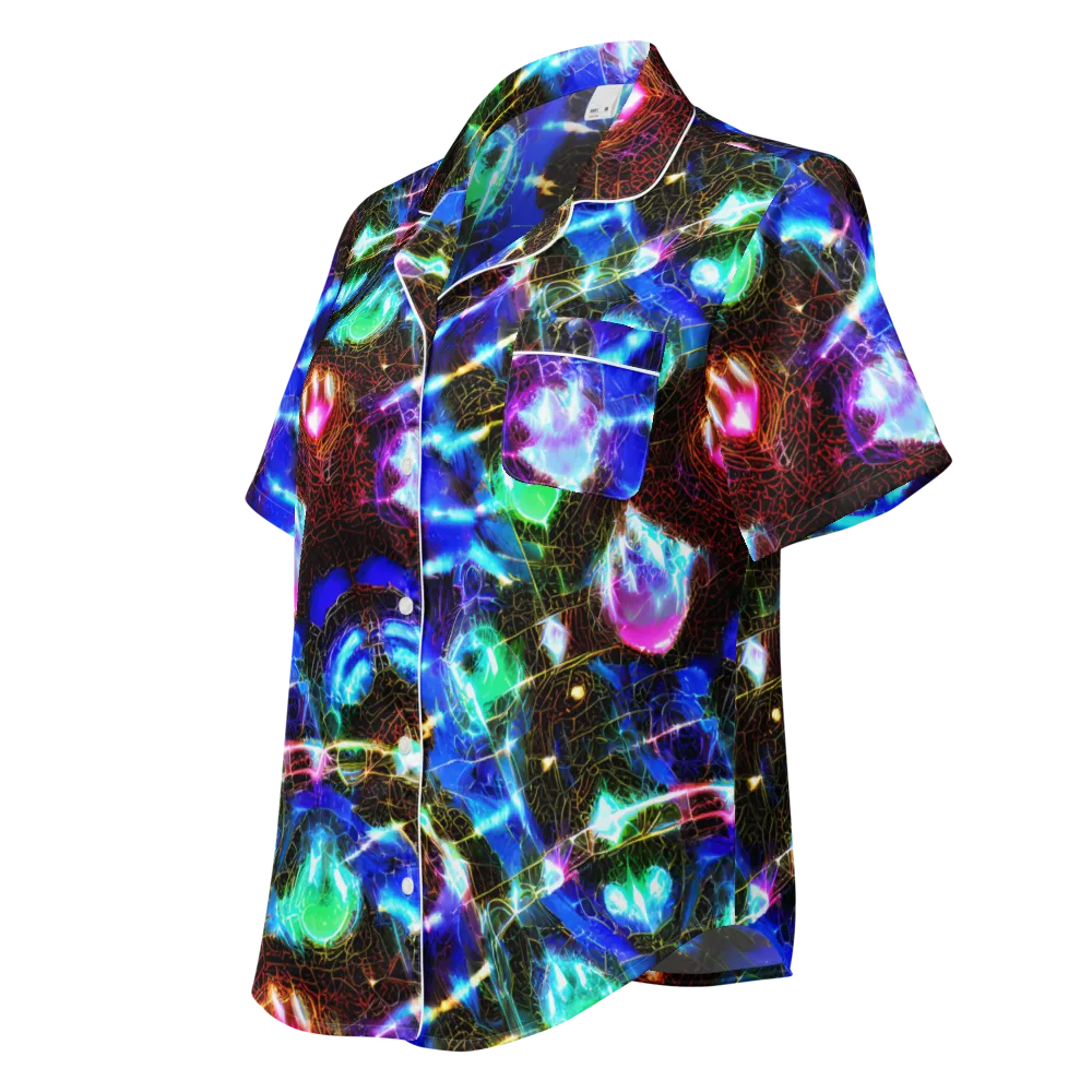 Galactic Vein on Women's Short Sleeve Pajama Top — Left Front
