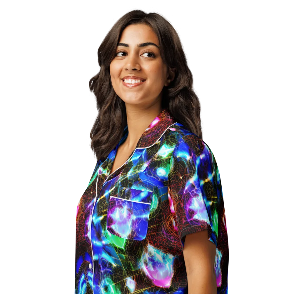 Galactic Vein on Women's Short Sleeve Pajama Top — Left Front