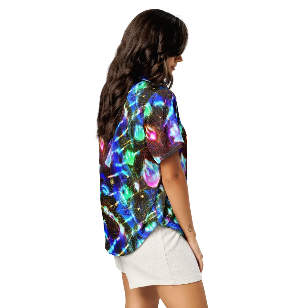 Galactic Vein on Women's Short Sleeve Pajama Top — Right Back