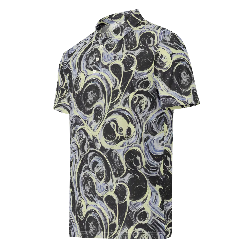 Moonlit Melt on Men's Slim Fit Polo Shirt — Left Front