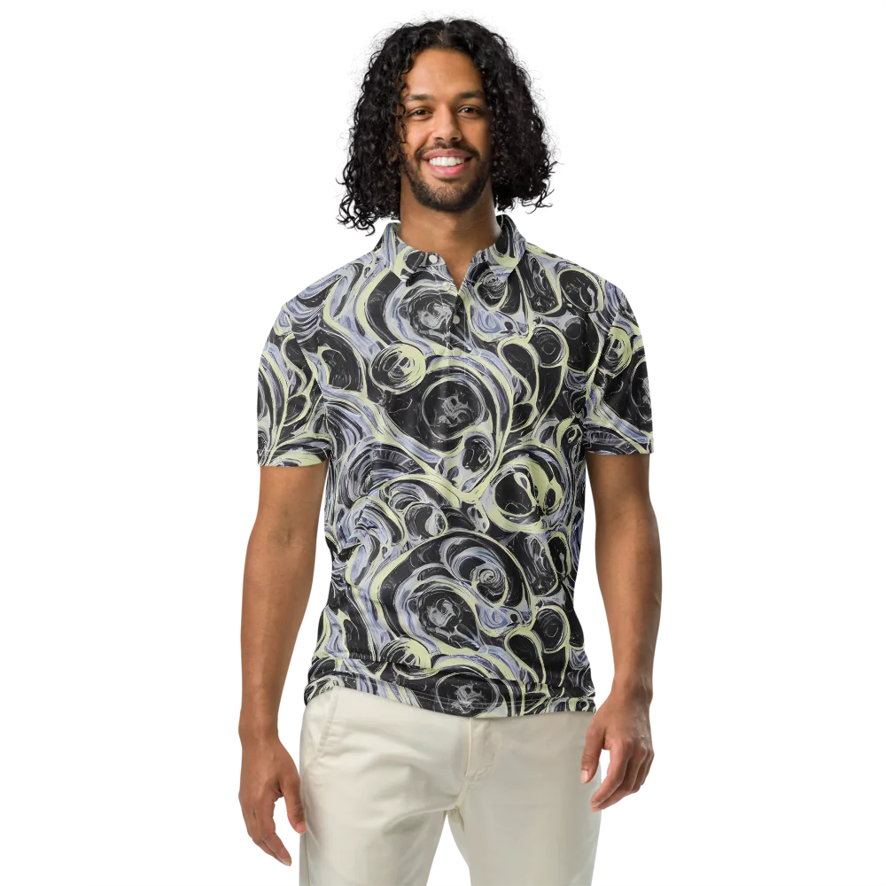 Moonlit Melt on Men's Slim Fit Polo Shirt — Front