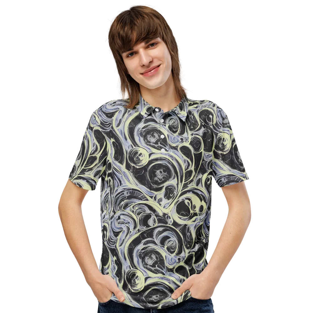 Moonlit Melt on Men's Slim Fit Polo Shirt — Front