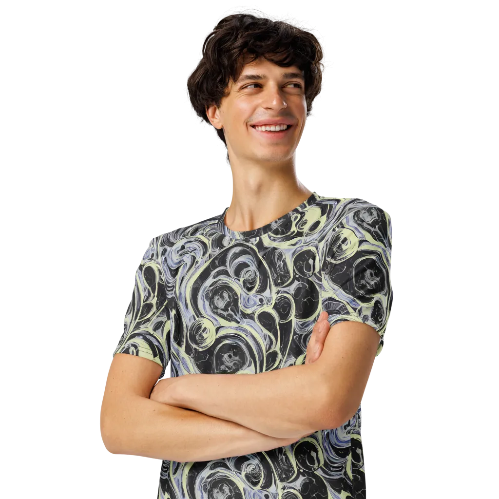 Moonlit Melt on Men's Crew Neck T-Shirt — Left Front