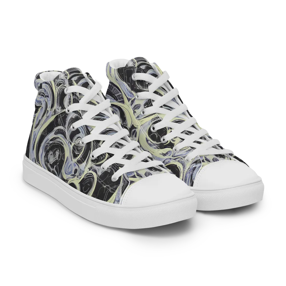 Moonlit Melt on Men's High Top Canvas Shoes — Right Front