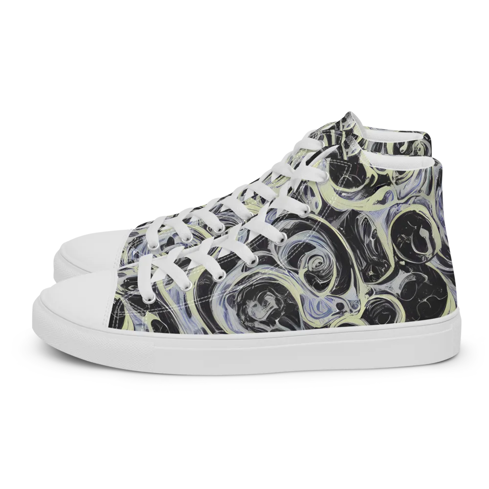 Moonlit Melt on Men's High Top Canvas Shoes — Left