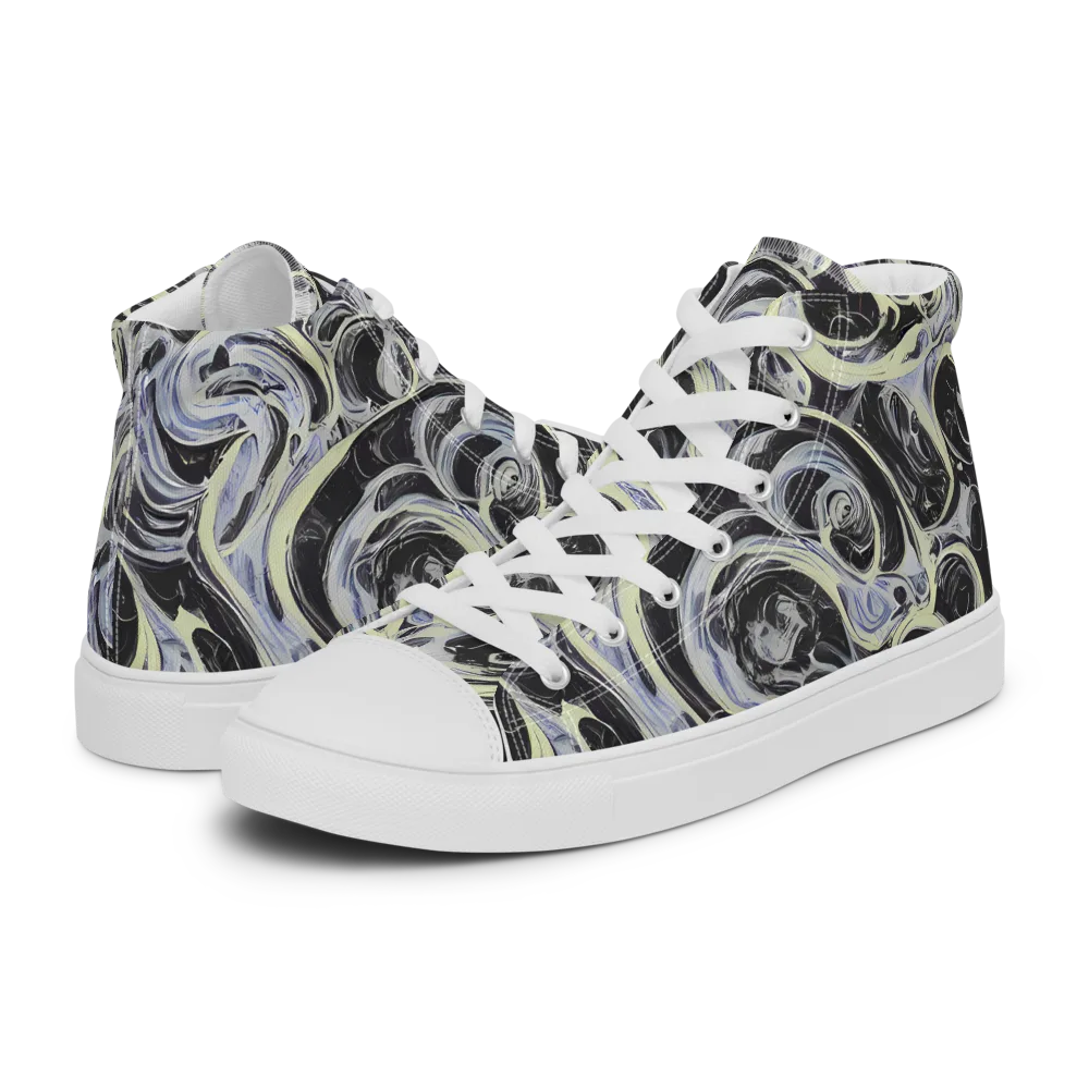 Moonlit Melt on Men's High Top Canvas Shoes — Left