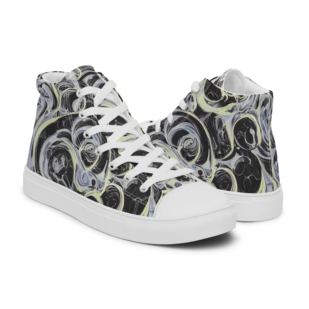 Moonlit Melt on Men's High Top Canvas Shoes — Right