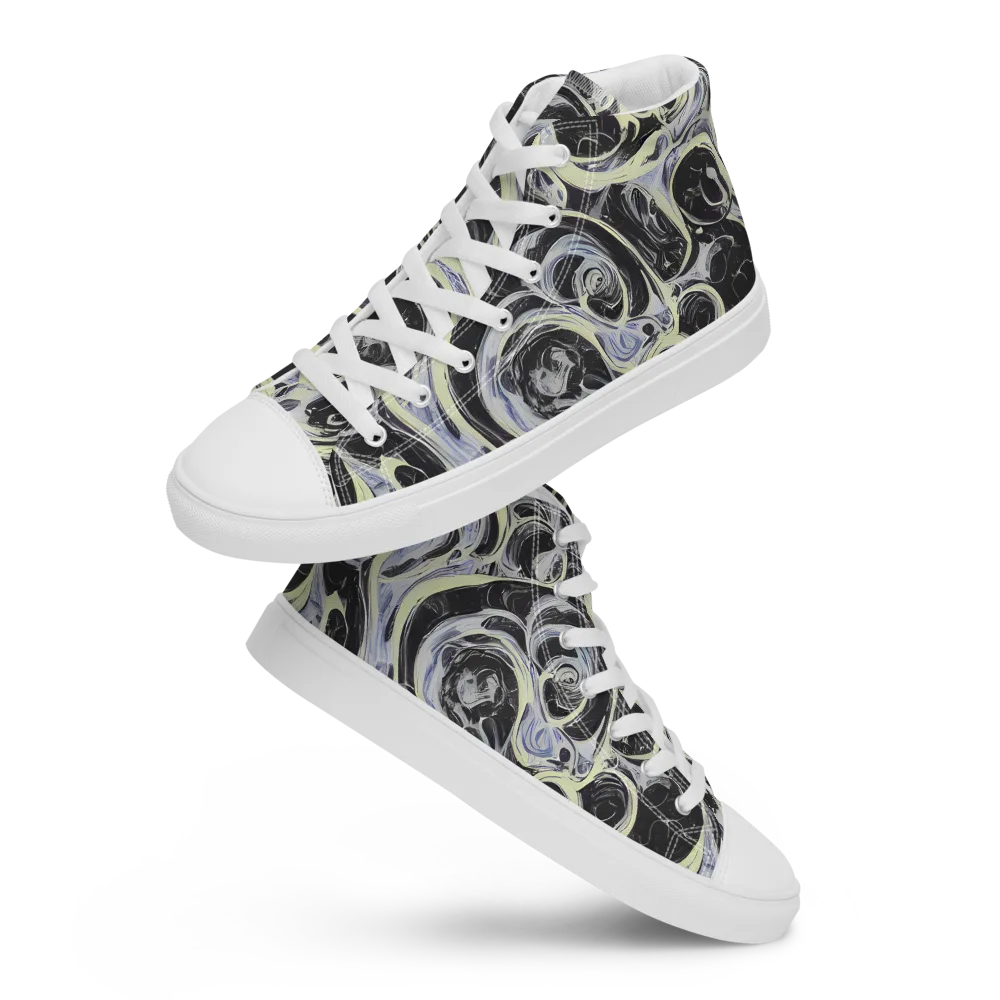 Moonlit Melt on Men's High Top Canvas Shoes — Front