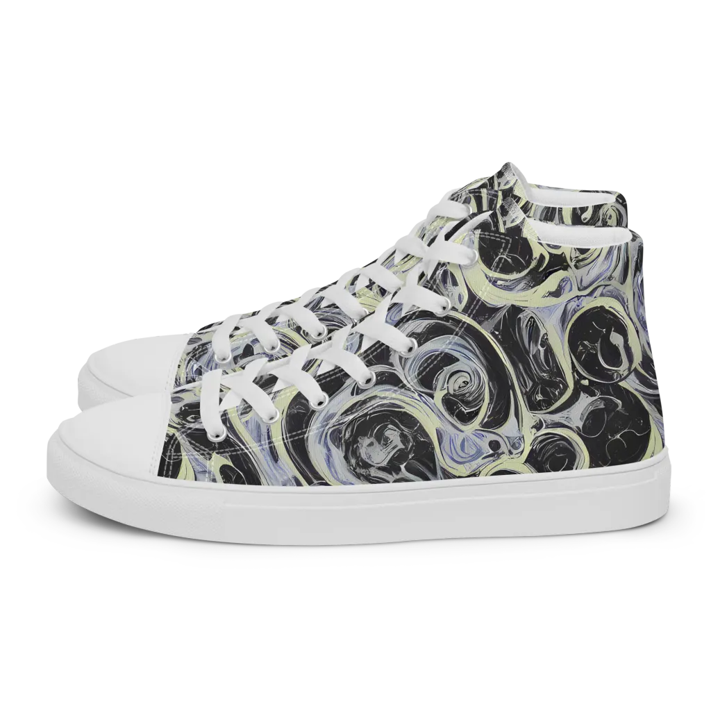 Moonlit Melt on Women's High Top Canvas Shoes — Left