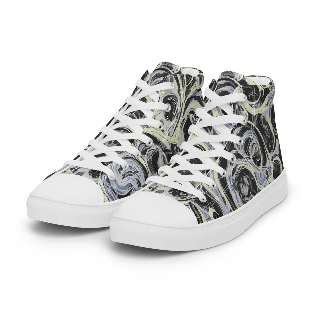 Moonlit Melt on Women's High Top Canvas Shoes — Left Front