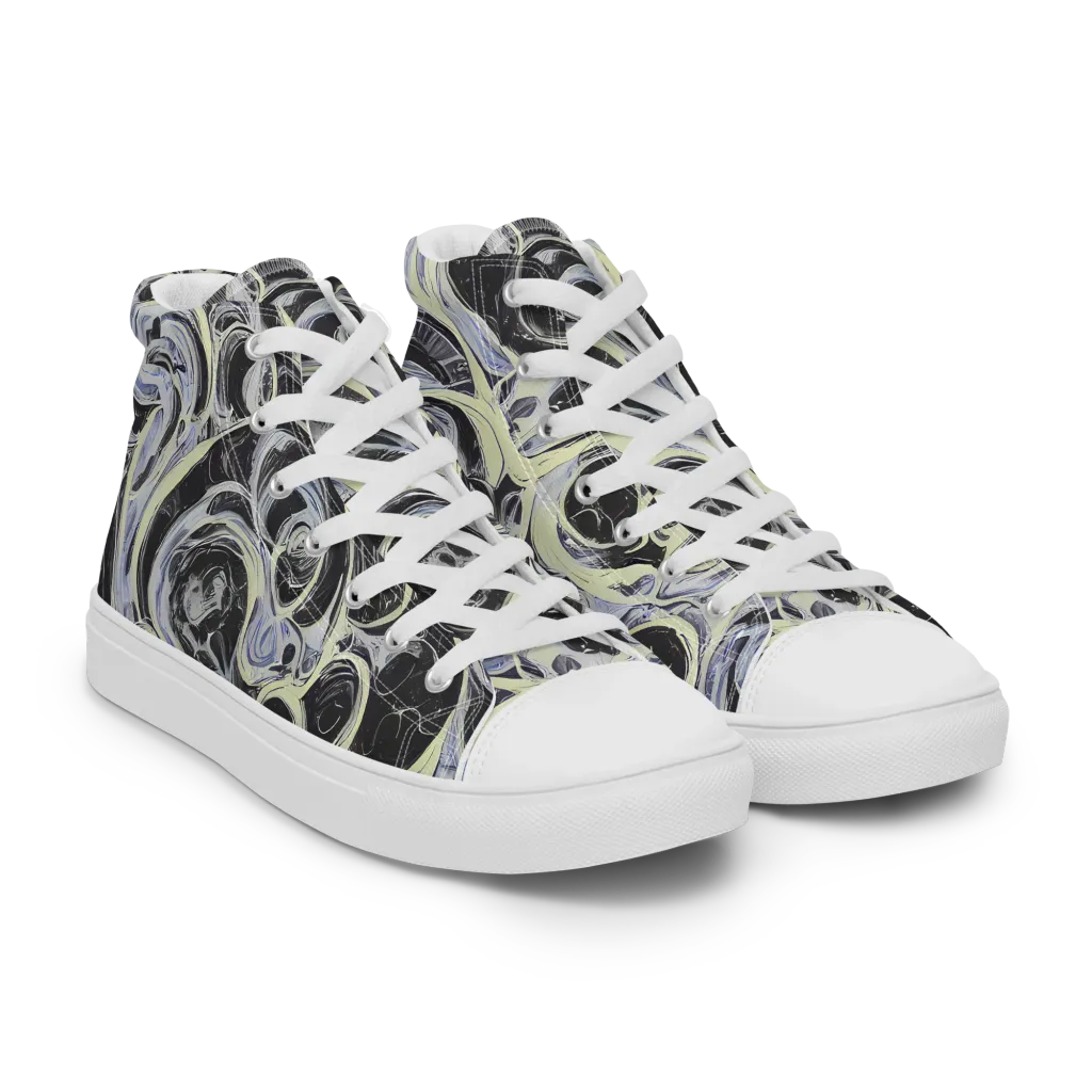 Moonlit Melt on Women's High Top Canvas Shoes — Right Front