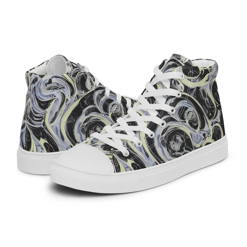 Moonlit Melt on Women's High Top Canvas Shoes — Left