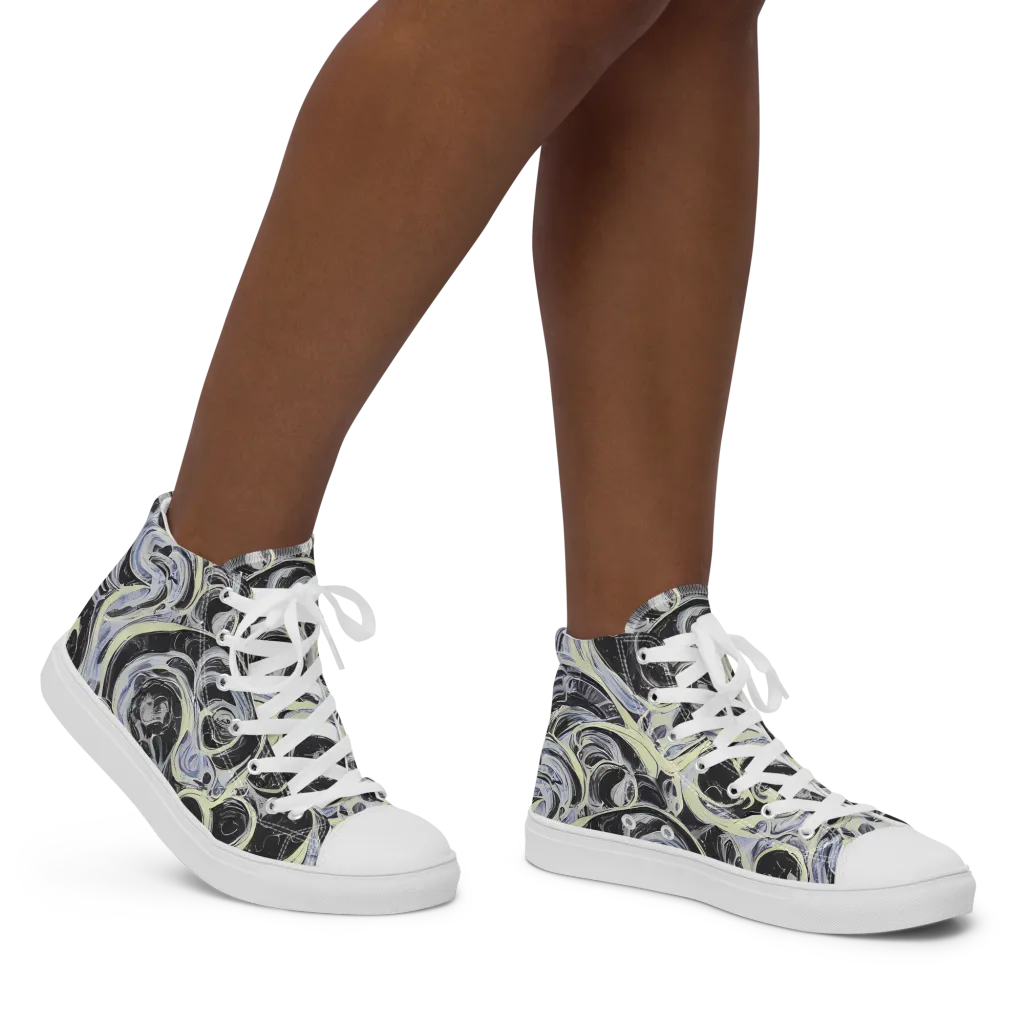 Moonlit Melt on Women's High Top Canvas Shoes — Right