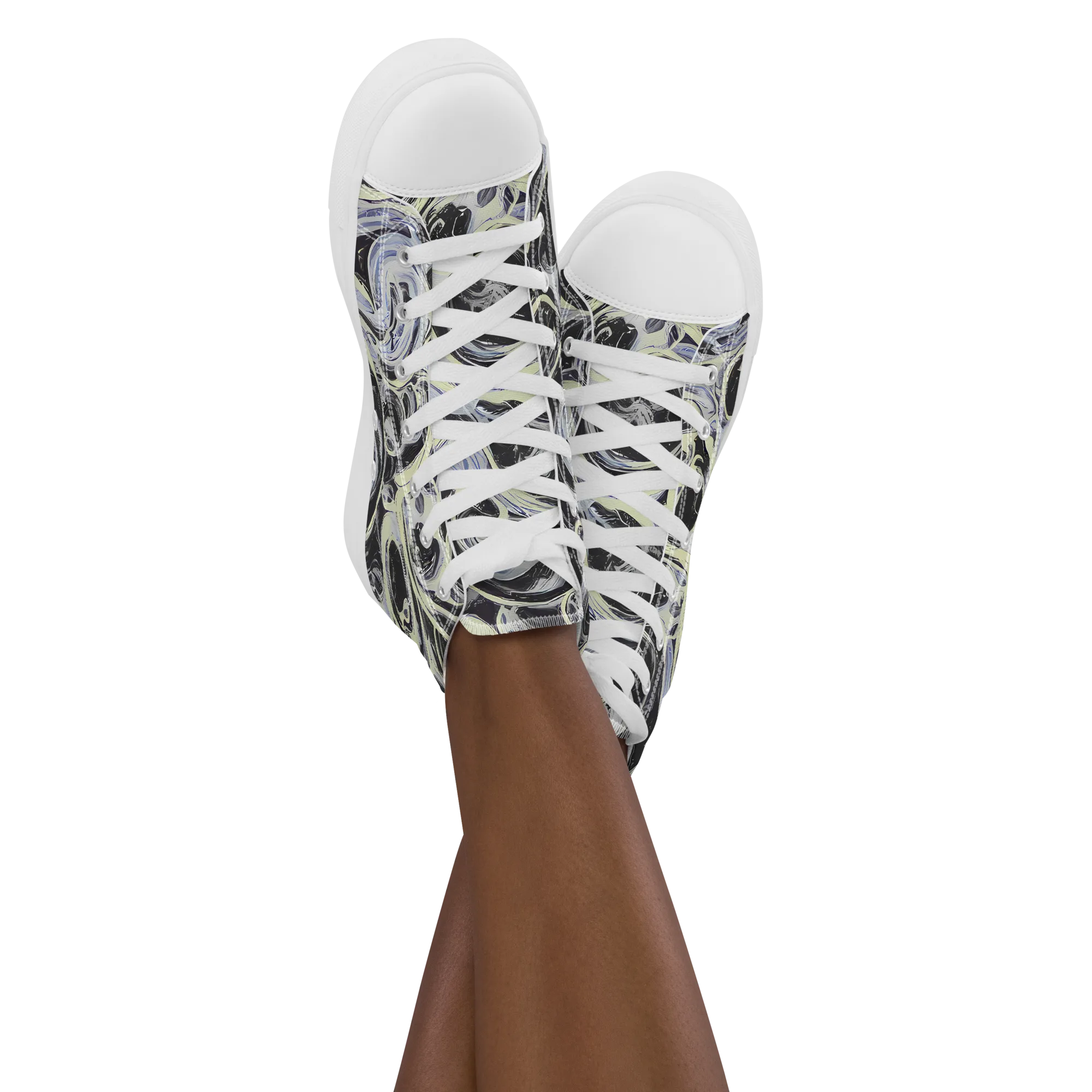 Moonlit Melt on Women's High Top Canvas Shoes — Front