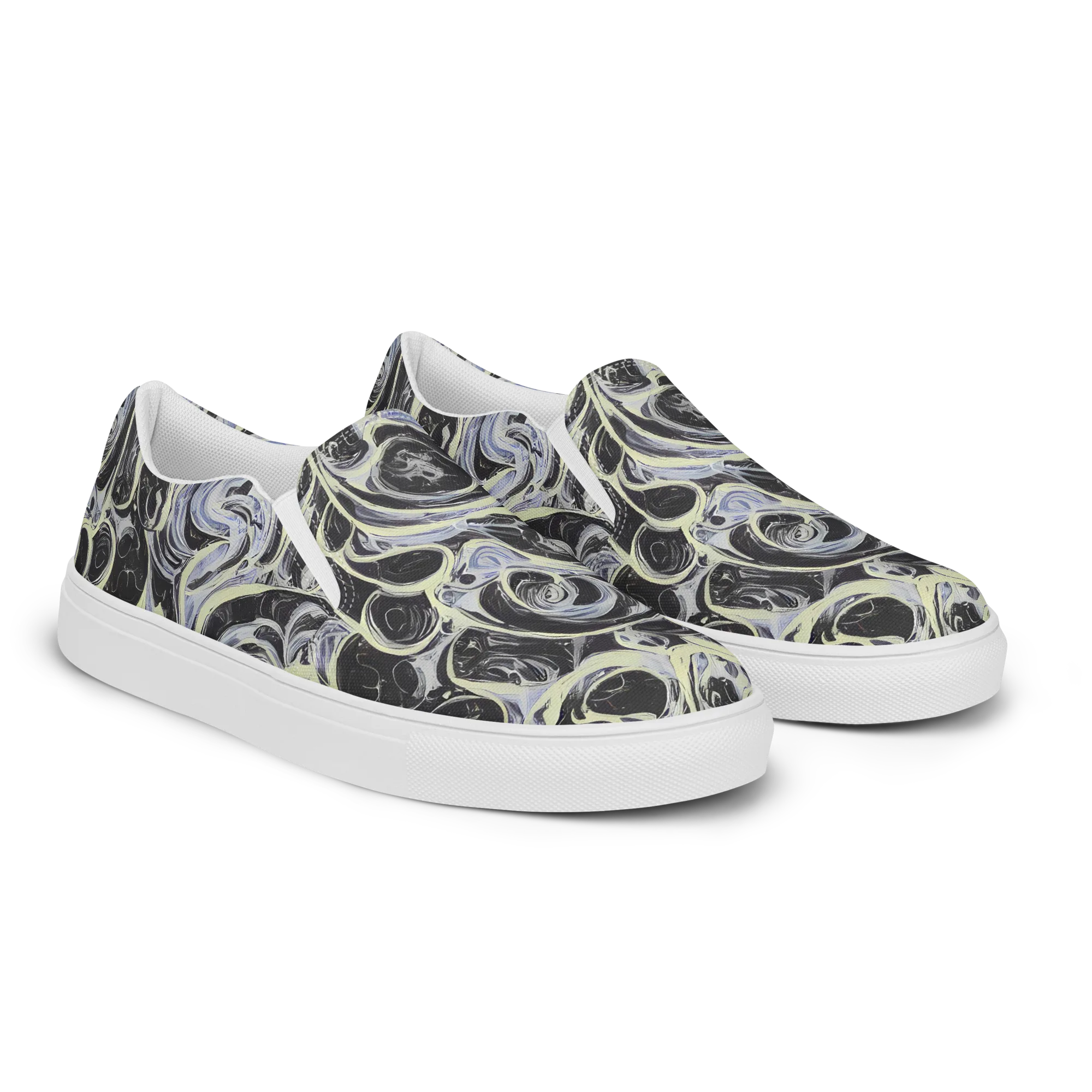 Moonlit Melt on Men's Slip-On Canvas Shoes — Right Front