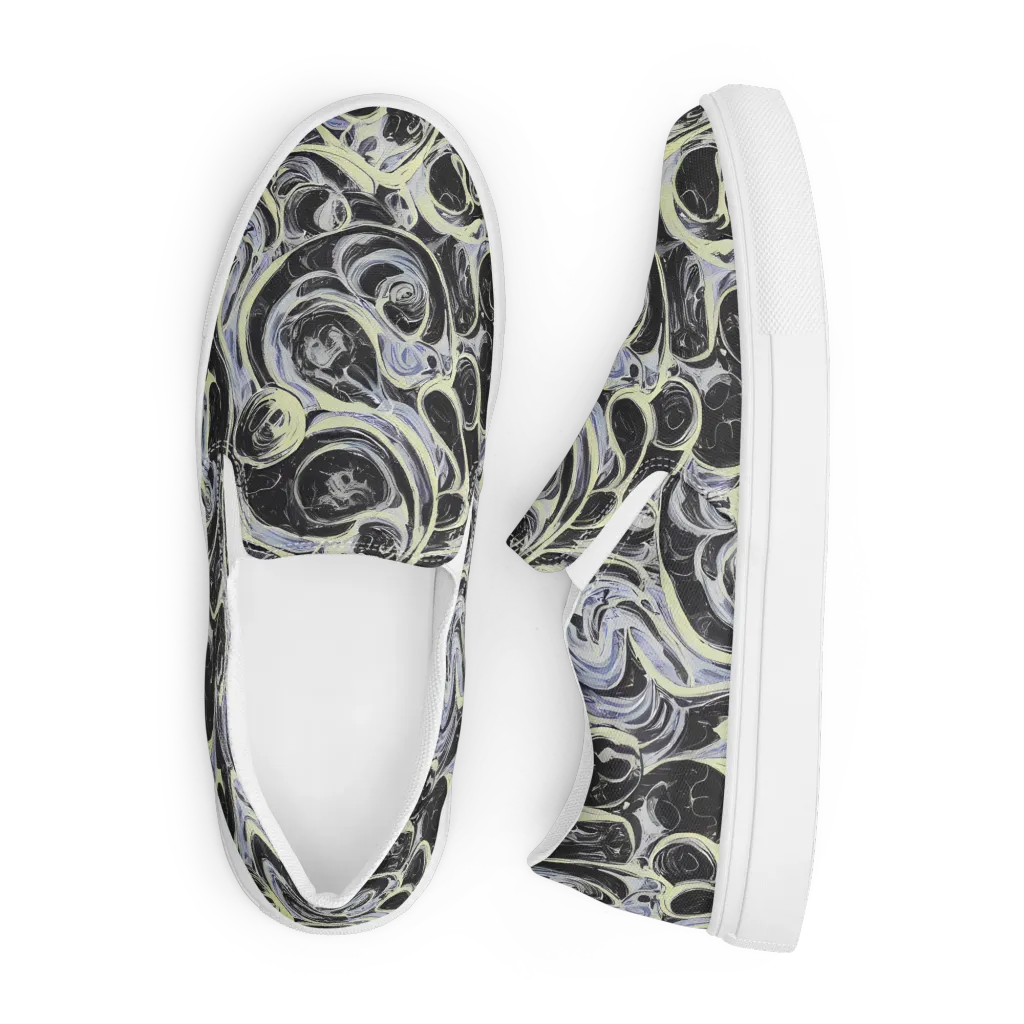 Moonlit Melt on Men's Slip-On Canvas Shoes — Front