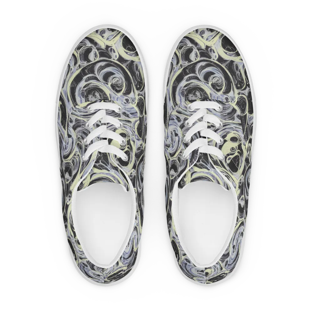 Moonlit Melt on Men's Lace-Up Canvas Shoes — Front