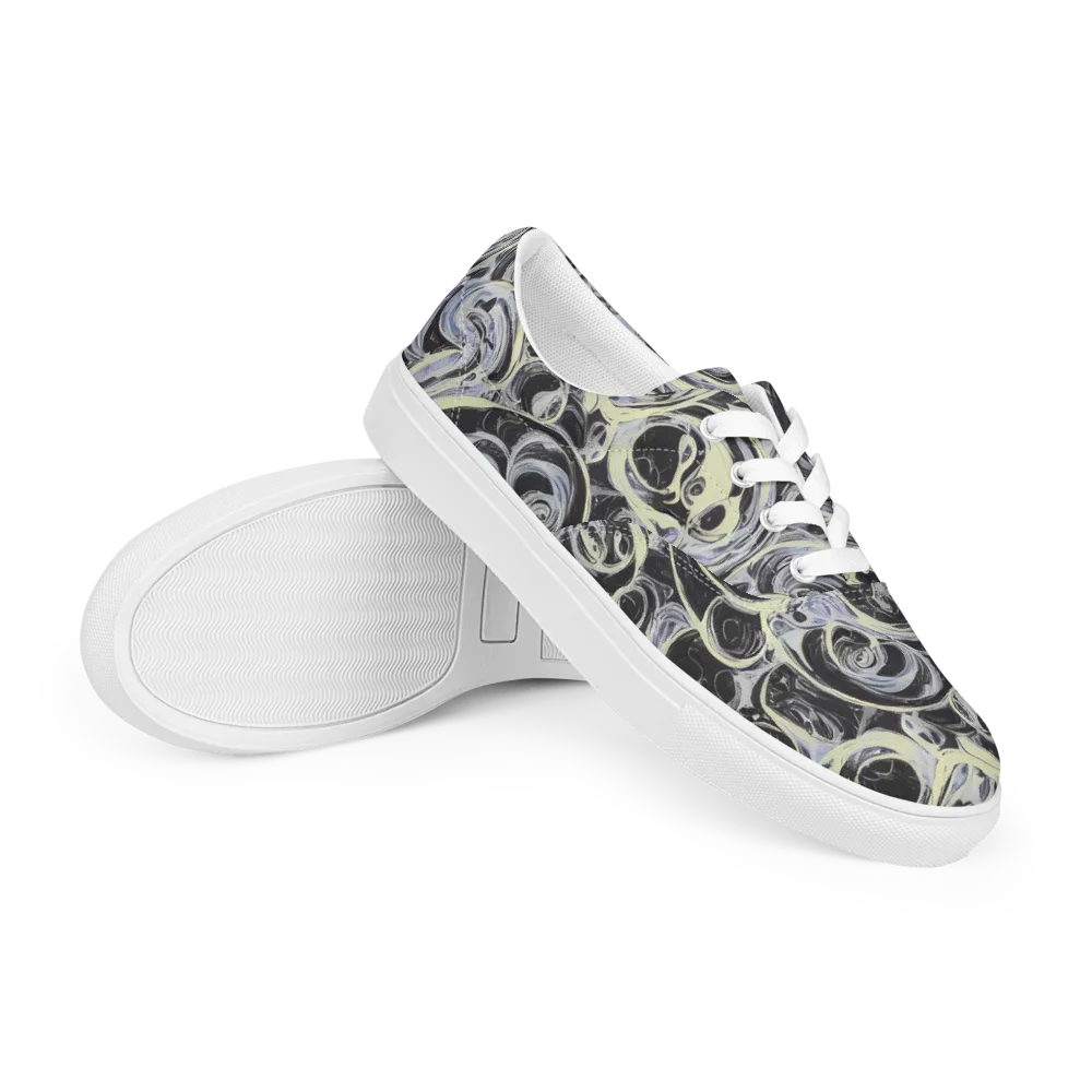 Moonlit Melt on Men's Lace-Up Canvas Shoes — Right Front