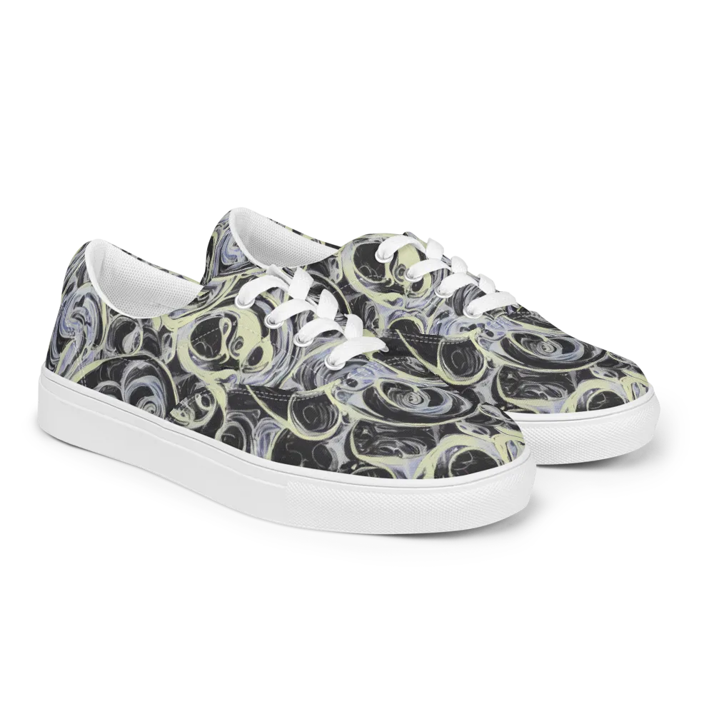Moonlit Melt on Men's Lace-Up Canvas Shoes — Right Front