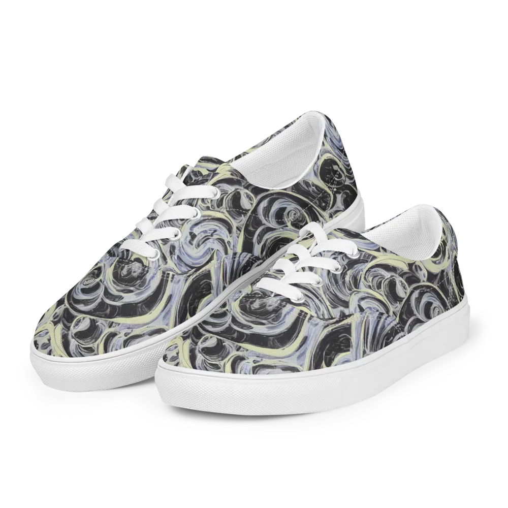 Moonlit Melt on Men's Lace-Up Canvas Shoes — Left Front