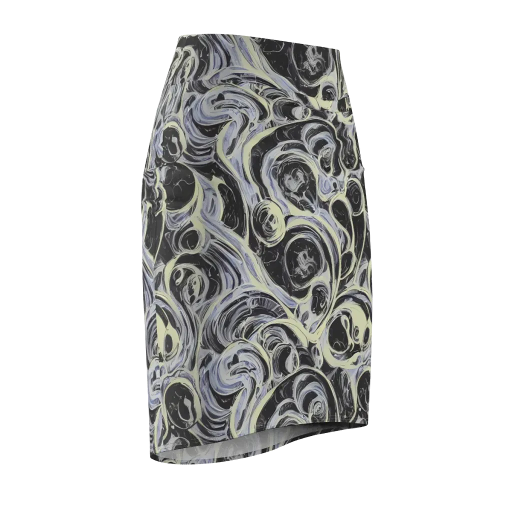 Moonlit Melt on Pencil Skirt — Front Side