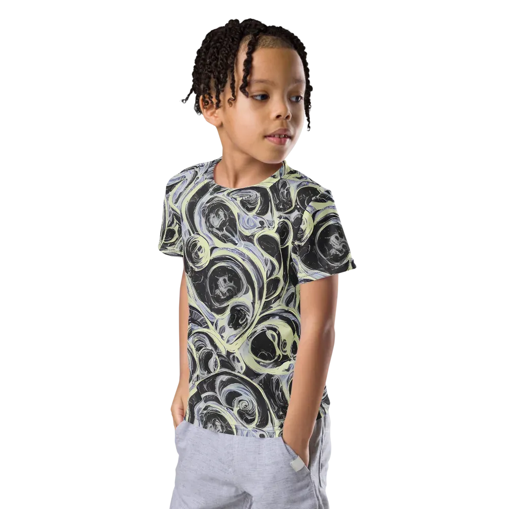 Moonlit Melt on Kids Crew Neck T-Shirt — Left Front