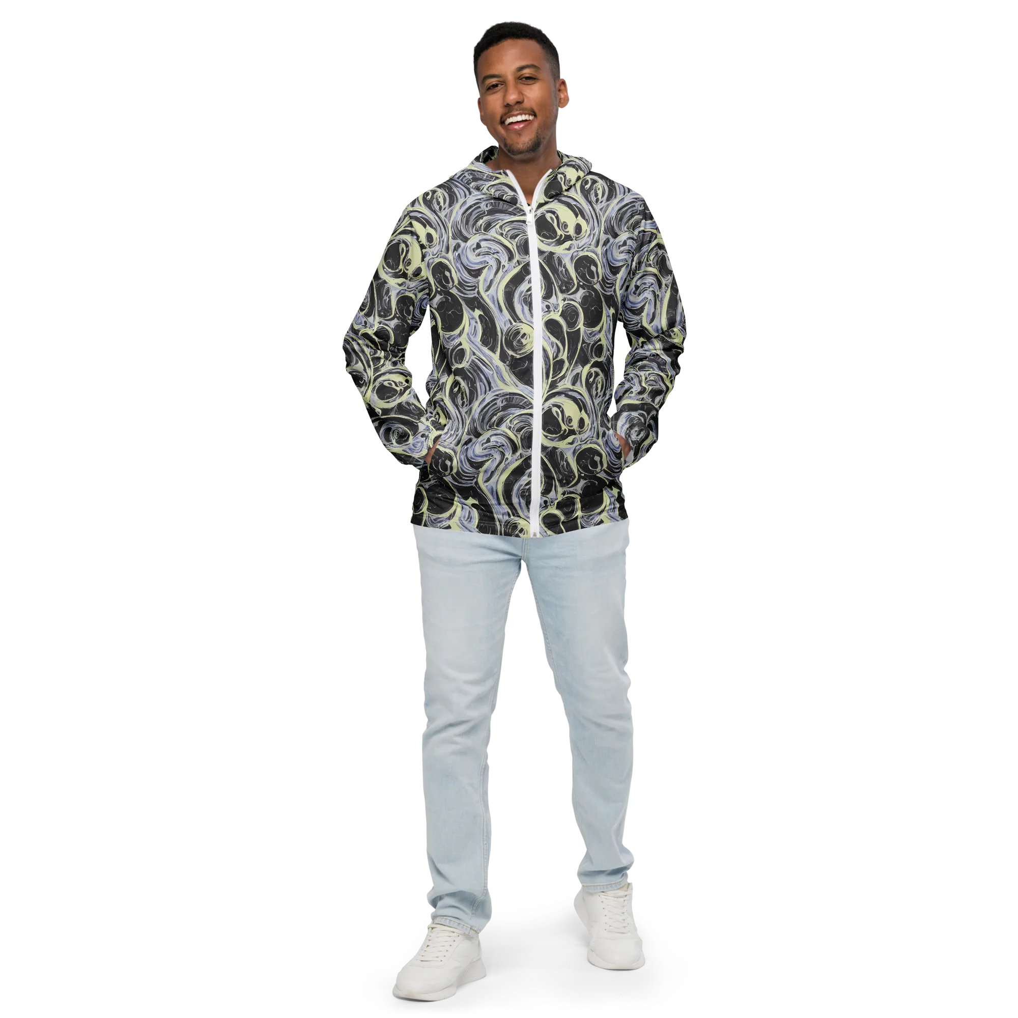 Moonlit Melt on Men's Windbreaker — Front