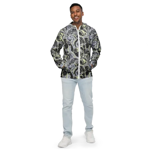 Moonlit Melt on a Men's Windbreaker