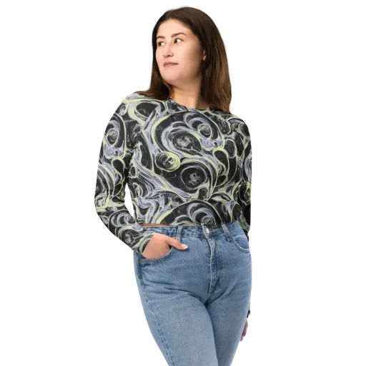 Moonlit Melt on a Long Sleeve Crop Top