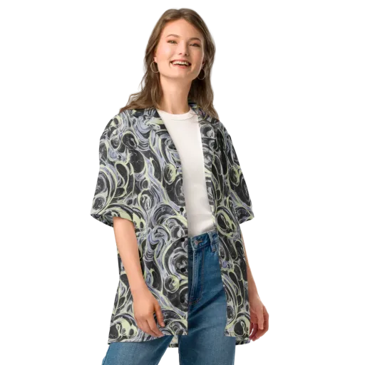 Moonlit Melt on a Button Shirt