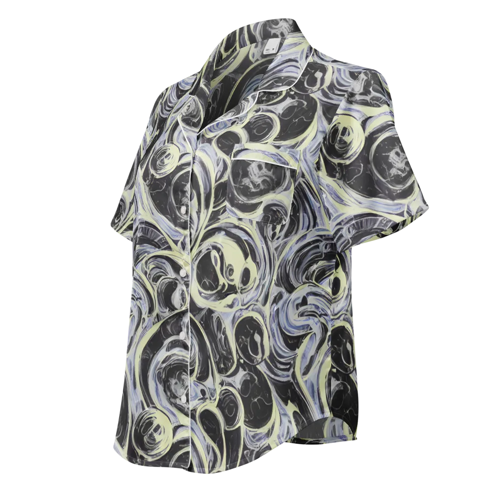 Moonlit Melt on Women's Short Sleeve Pajama Top — Left Front