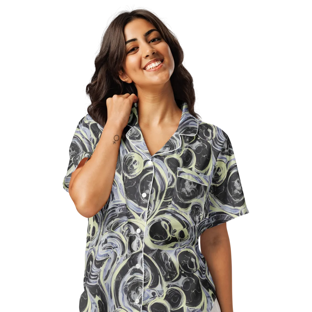 Moonlit Melt on Women's Short Sleeve Pajama Top — Front